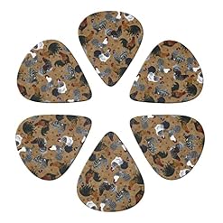Ensemble de 6 médiators de guitare à imprimé coq et poulet pour guitare acoustique, guitare électrique, basse, ukulélé… - Les Beatles, Paul McCartney, John Lennon, RIngo Starr, George Harrison Ensemble de 6 médiators de guitare à imprimé coq et poulet pour guitare acoustique, guitare électrique, basse, ukulélé… – Image 4
