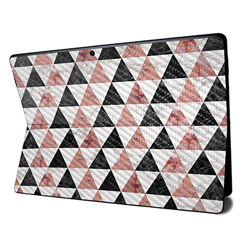 Image of MightySkins Carbon Fiber Skin for Microsoft Surface Pro X - Marble Pyramids | Textured Carbon Fiber Finish | Easy to Apply, Remove, and Change Styles | Made in The USA