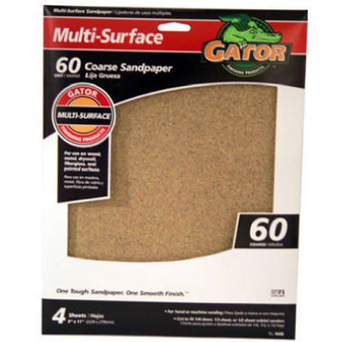 ALI INDUSTRIES 4440 60 Grit Sandpaper, 9-Inch x 11-Inch, 4 s