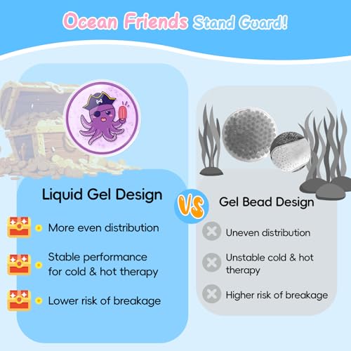 Image of Comfytemp Kids Ice Packs for Boo Boo, Small Gel Ice Pack Injuries Reusable | FSA Eligible HSA, Mini Hot Cold Compress for Pain Relief, Toddler Toothache, Headache, Bumps, First Aid, 6pcs, Sea Animal