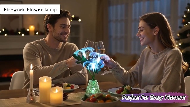 Image of Fiber Optic Firework Lamp, Color Changing LED Light, USB & Battery Powered Decor Lamp for Bedroom Bar Coffee Shop Wedding Decor, Gift for Women on Birthday Christmas Valentines Mothers Day