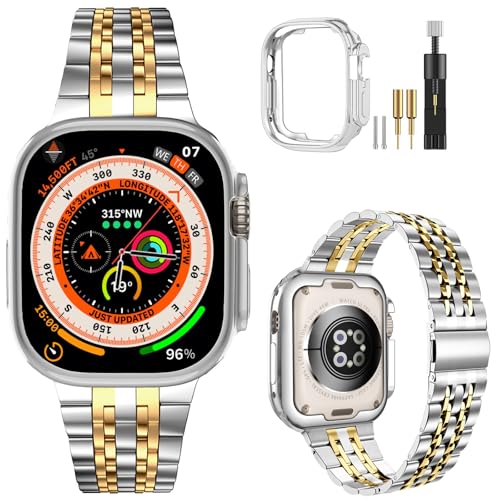 Bracelet Apple Watch 49mm acier MioHHR idéal du bureau aux soirées habillées pour iWatch Ultra