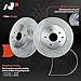 A-Premium 12.11 inch (307.59mm) Rear Drilled and Slotted Disc Brake Rotors Compatible with Select Nissan and Infiniti Models - Maxima/370Z 09-19, 350Z, QX50, Q40, G25, G35, G37, EX35, EX37, M35, M45