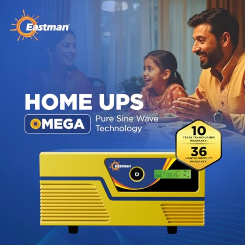 Image of Eastman Omega 1000VA /12V Pure Sine Wave Inverter for Home,Office & Shops | Reliable Power Backup | High Performance | Easy Installation | 36 Months Warranty, 10 Years Warranty On Transformer