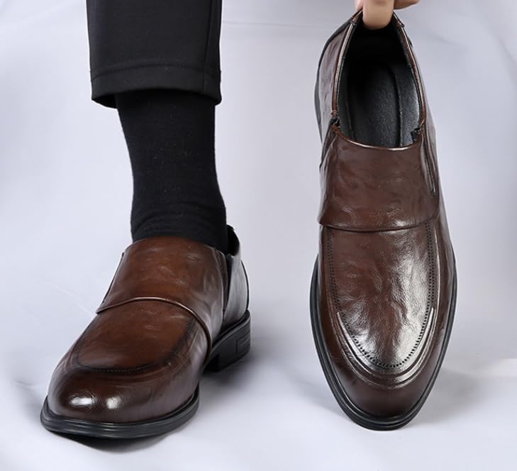 Men's Slip On Pointed Toe Derbys Men Non Slip Classic Formal Work Formal Shoes Business Office Wedding Modern Oxfords Shoes for Men2