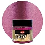 Viva Decor® Maya Gold (Magenta, 1,52 Fl oz) metallic acrylic paint sets- metallic paint with intense
