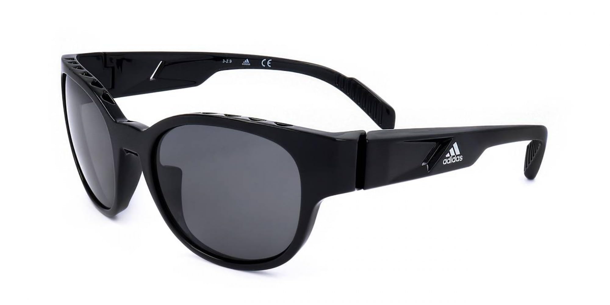 Adidas Unisex Adults’ SP0009 Sunglasses, shiny black/smoke polarized, 55