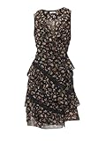 Aus fein fließendem Material Linea Tesini Designer-Chiffon-Wickelkleid schwarz-bunt Größe 44