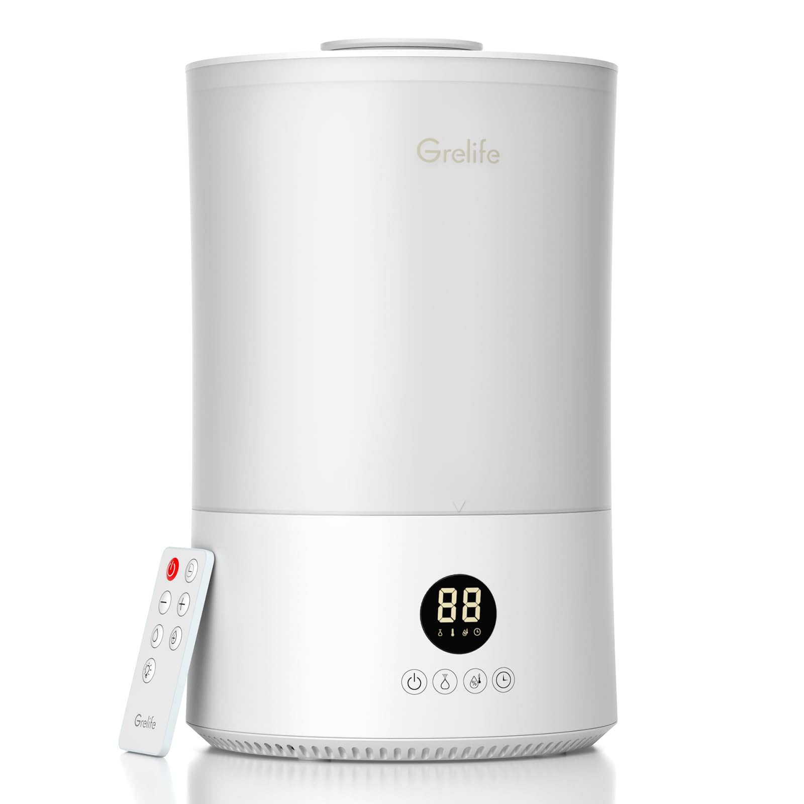 Grelife Humidifiers for Bedroom Large Room Home, 4L Top Fill Cool Mist