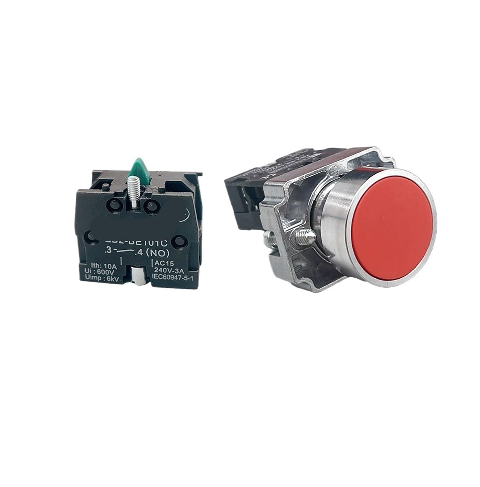 Botón de reinicio automático en interruptor pulsador XB BA42 para control instantáneo