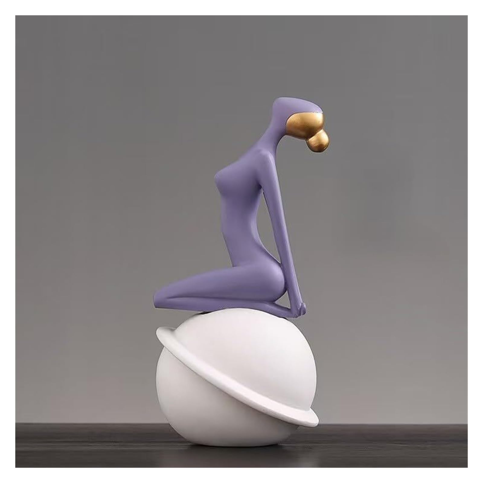 Yofab Office Cubicle Decor Creative resin yoga girl figurine meditation poses on stone 10 styles for choice Coffee Table Centerpiece(Style E)