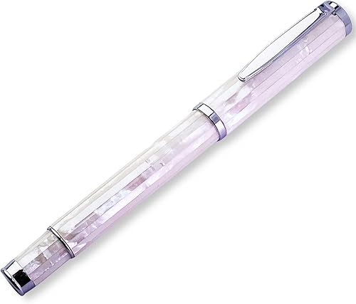 Miniatura 6 de LACHIEVA LUX Elegante bolígrafo de nácar con repuesto alemán, juego de regalo prémium para hombres, mujeres y profesionales (blanco perla)