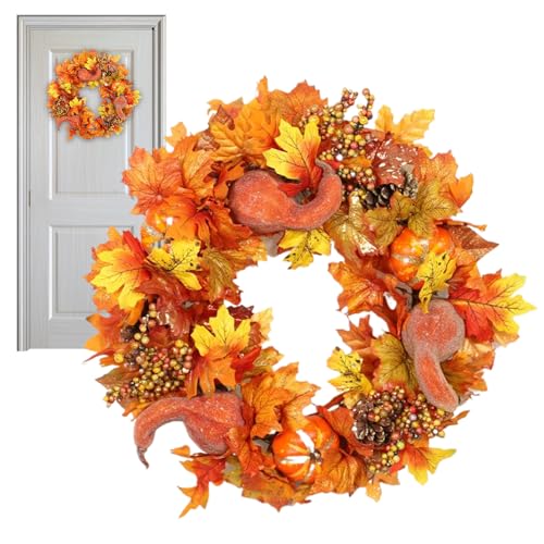Couronne d'automne pour porte d'entrée créant un esprit de fête