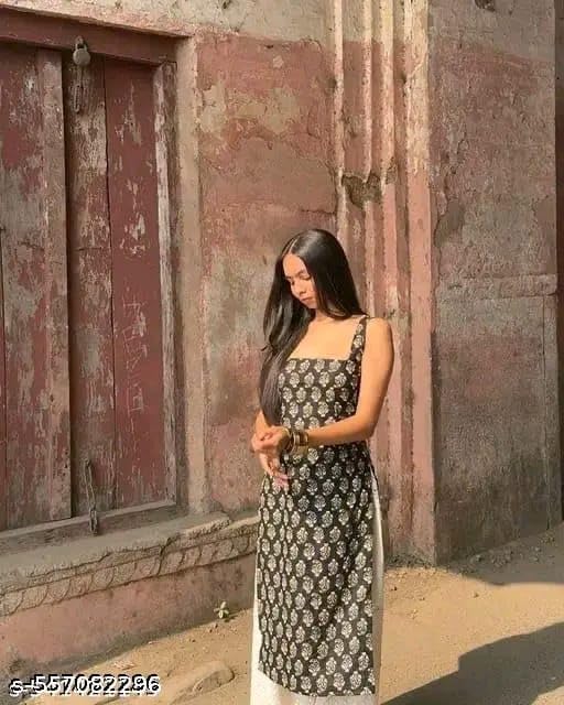 Image of Womens Rayon Sleeveless Kurti Lightweight Ethnic Tunic for Summer Stylish Printed Kurta for Casual, Office