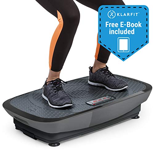 KLAR FIT Vibe 3DX - Plaque vibrante, Matériel d'entraînement, Appareil de Fitness, 2 x 250 W, 3 Modes, 3DX DualMotor, Ordinateur d'entraînement, réglable, Max. 120 kg, Noir