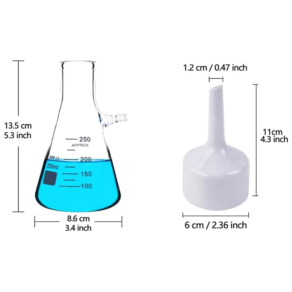 Kit di filtraggio sottovuoto da 1000 ml, per laboratorio di filtrazione sotto vuoto, con pompa di filtrazione sottovuoto, boccetta filtrante, imbuto Buchner, carta da filtro, tubo in gomma e tappo