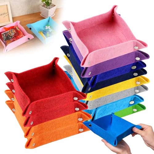 Puzzle Sortierer Schalen Filz, 12 Stück Puzzle Zubehör Sortierer Stapelbare Filzschale Tragbare Sortierschale Filzschalen mit Druckknöpfen Sortierschalen für bis 500-2500 Bunt