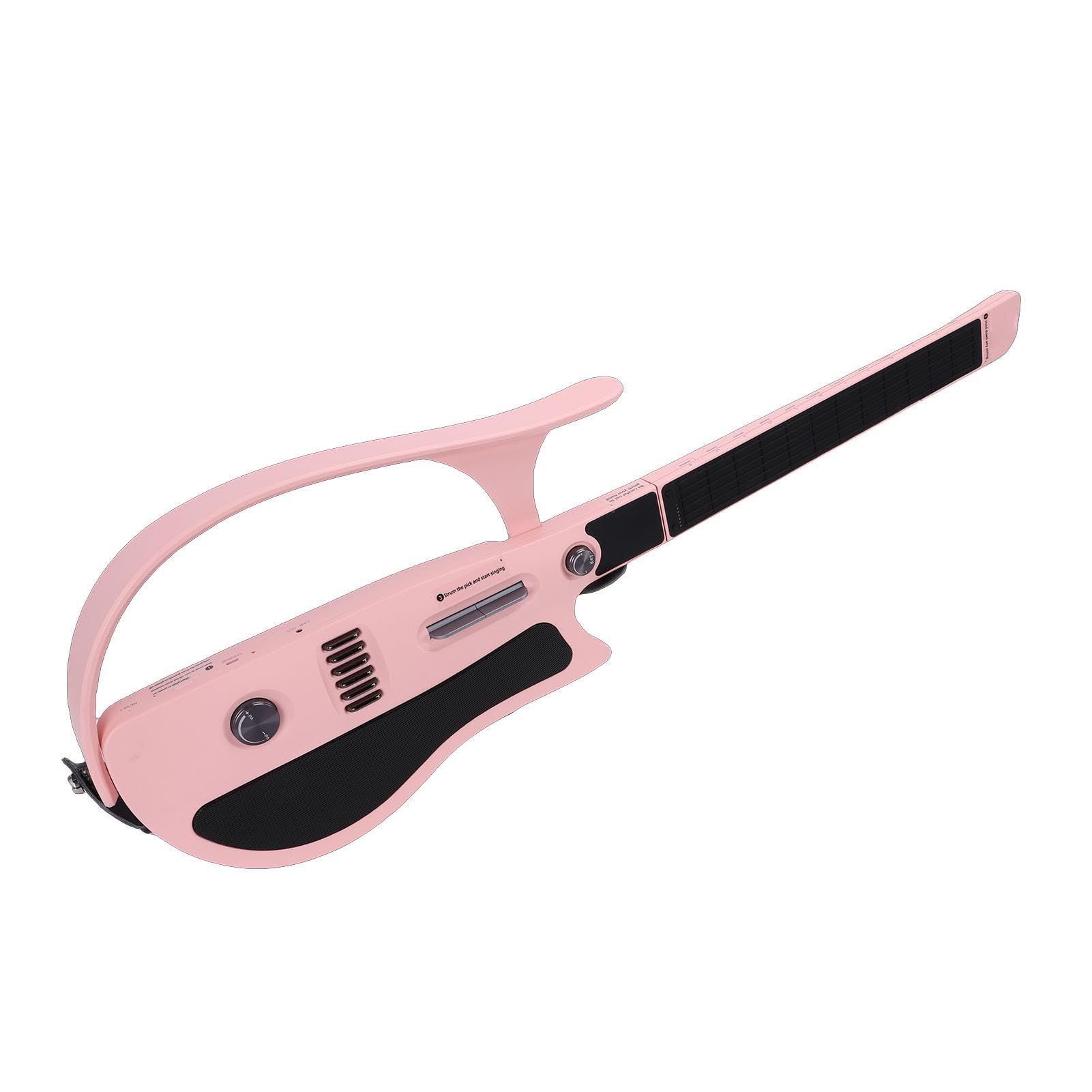 Chitarra Elettrica, Chitarra da Viaggio Pieghevole Portatile con Guida Luminosa Agli Accordi Connessa all'app per Principianti, Rosa, Batteria da 4000 MAh