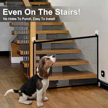 Lot De 2 Barrières De Sécurité Pour Escalier - Sans Perçage, 110 X 72 Cm - Extensible Avec Crochets Adhésifs - Pour Enfants Et Chiens/Chats