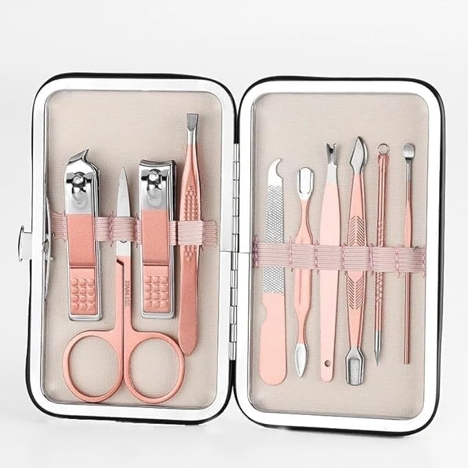 10 Pcs Rose Gold Manicure Set | Stainless Steel Professional Pedicure for women, men | Scissors, nail Cutter, Ear Pick, Tweezers Scissors | Finger Plier Nails art Pedicure Toe Nail Tool (1)-image-35