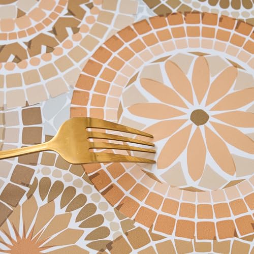 Pioggia Round Vinyl Fitted Tablecloth with Flannel Backing Elastic Table Cloth Waterproof Oil-Proof Plastic Table Cover Best for 37"-44" Round by Pioggia - Image 5