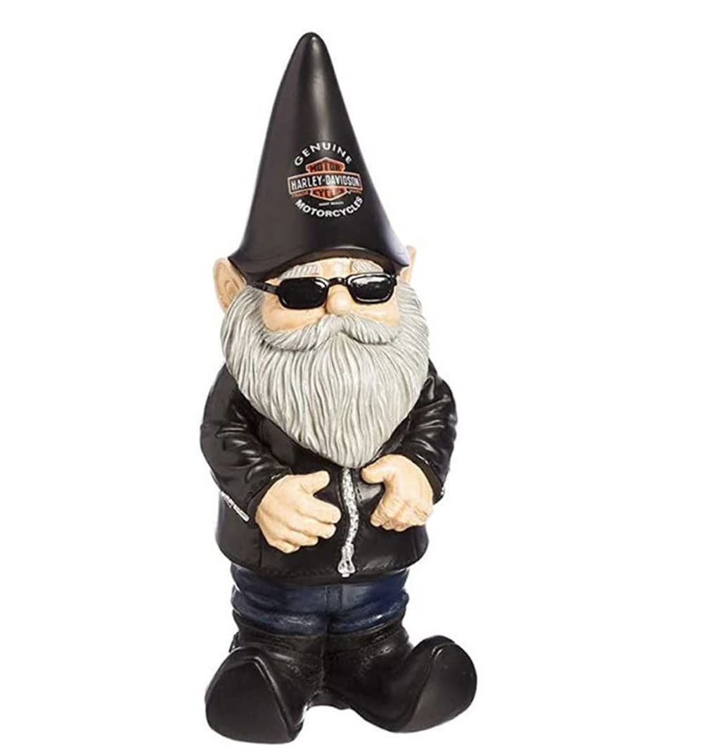Niyeye Gray Locomotive Garden Gnome, Resin Decorative Figurine