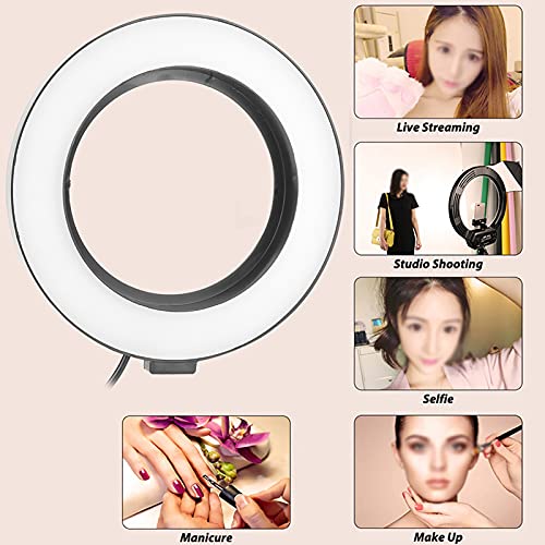 6" Selfie LED Ring Light, USB Interface with Tripod Stand 3 Light Modes & 10 Brightness Level for Makeup Live Stream and YouTube Video Production ABS Material, Ring LED Lamp - Image 4