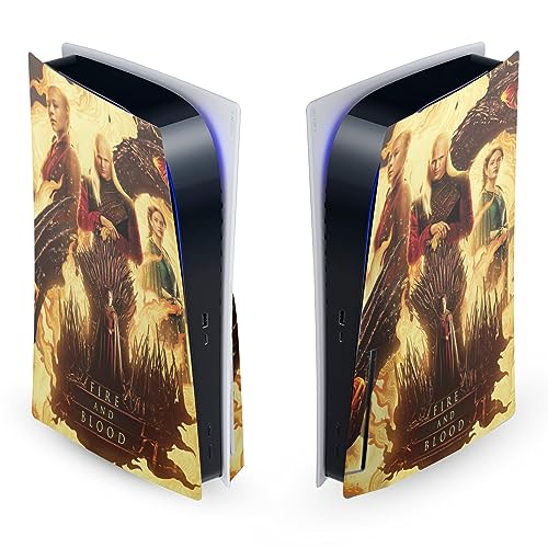 Skin Vinyle PS5 Disc Edition House of The Dragon Autocollant de Jeu Feu Et Sang pour Console Sony