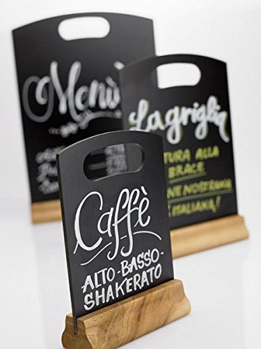 LAVAGNA DA TAVOLO NERA BASE LEGNO (2 pz. t5258 15 x 23 cm)