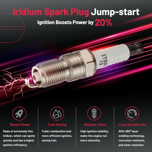 Image of BDFHYK Ignition Coil Pack UF191 and Iridium Spark Plugs SP493 Compatible with Ford GT Mustang 2001-2004 Lincoln Navigator Aviator Continental Mark VIII Avanti Mercury Marauder 4.6L 5.4L V8 Set of 8