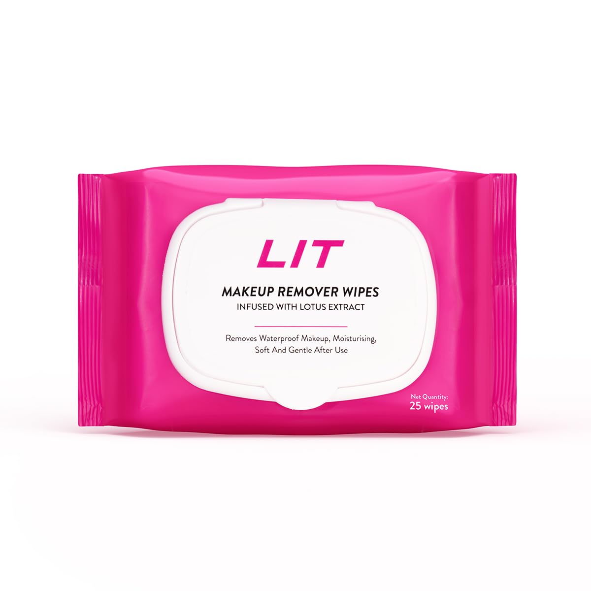 LIT Makeup Remover Wipes (25 Pcs) | Waterproof Makeup Remover Wipes | Soft, Skin Moisturising Wet Wipes With Lotus Extract | Safe For Eye & Lips