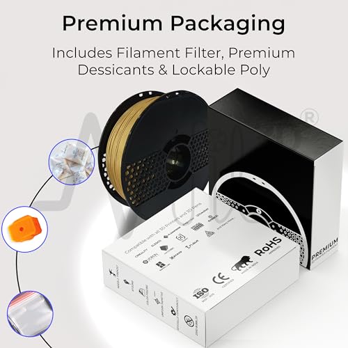 Image of NFIL3D 1.6KG PETG+ Glittering Gold 3D Printer Filament | Filaments for 3D Printer| 1.75mm| Accuracy - + /- 0.015mm | 1000g 3D Filament, 250g Spool & 350g Packaging Weight (Total Weight 1.6KG)