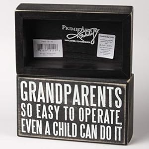 Primitivesbykathy19141classicblackandwhiteboxsign6x35inchesgrandparents Urban Country Home Decor Primitives by kathy 19141 classic black and white box sign 6 x 35 inches grandparents urban country home decor
