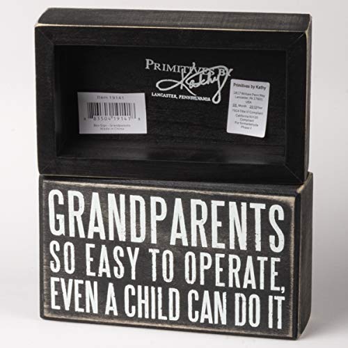 Primitivesbykathy19141classicblackandwhiteboxsign6x35inchesgrandparents Urban Country Home Decor Primitives by kathy 19141 classic black and white box sign 6 x 35 inches grandparents urban country home decor