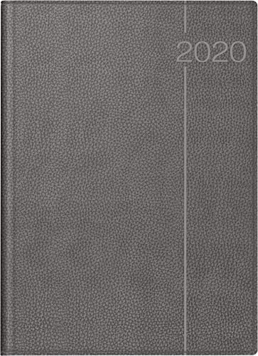 rido/idé 702750484 Buchkalender Conform (1 Seite = 1 Tag, 210 x 291 mm, Kunstleder-Einband Derby, Kalendarium 2020) grau