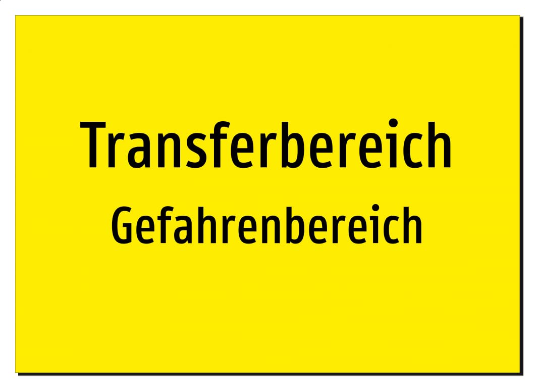 31744-DE-T-09 | Transferbereich - Gefahrenbereich | Aluminiumschild A2, 594 x 420mm | nur Text, ohne Symbolgrafik