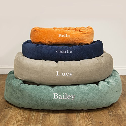Image of Majestic Pet Personalized Villa Memory Foam Mix Calming Dog Bed - Cozy Soft Round Dog Bed with Spine Support, 40 Inch, Marine