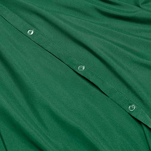 Image of Nestl Dark Green Duvet Cover King Size - Soft King Duvet Cover Set, 5 Piece Double Brushed Duvet Cover with Button Closure, 1 King Size Duvet Cover 104x90 inches, 2 Pillow Shams, and 2 Pillowcases