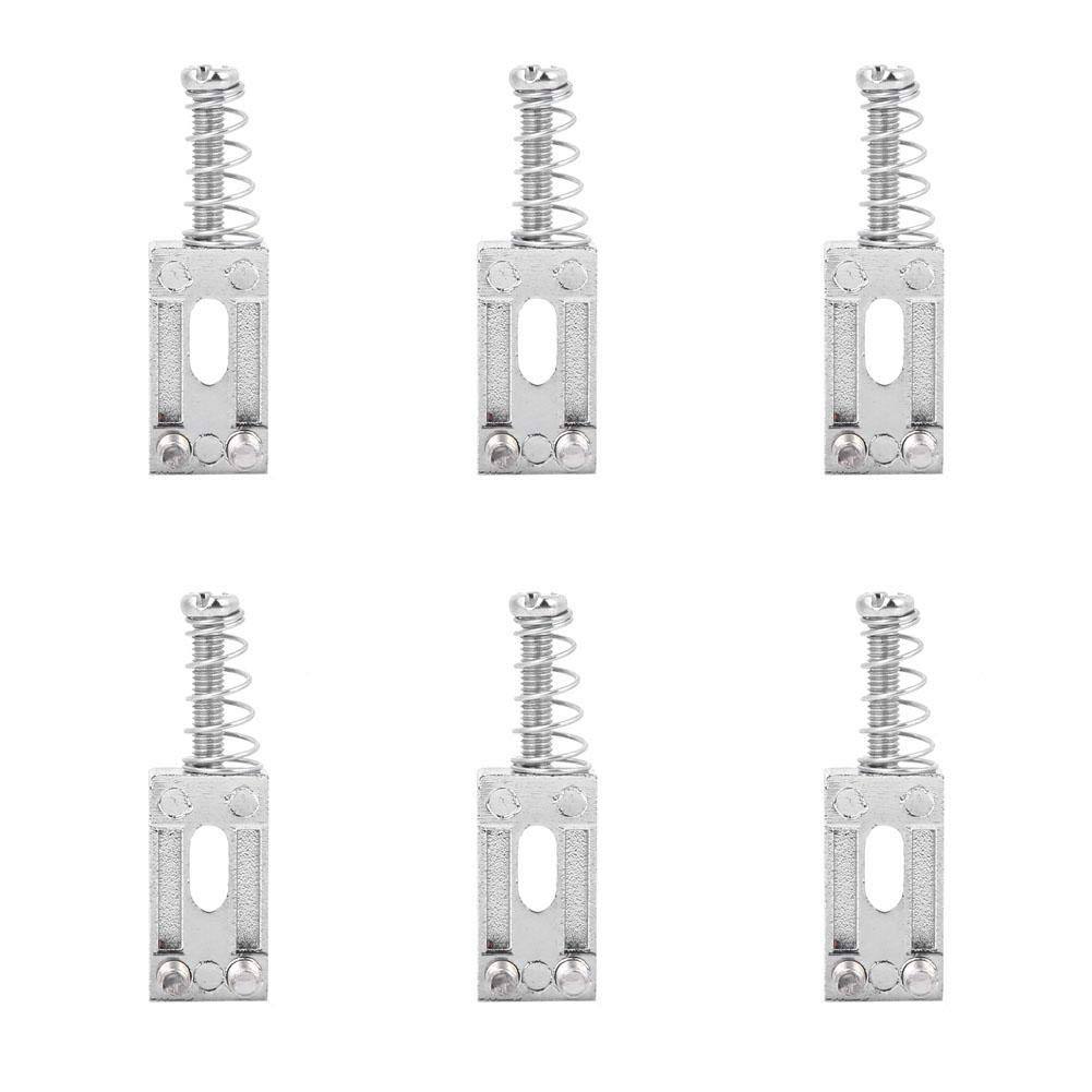 Bnineteenteam Electric Guitar Bridge Saddles,6pcs Single Locking Metal Tremolo Bridge Saddles with Screw Spring for Electric Guitar