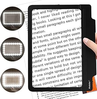 Magnifying Glass for Reading, 4X Large and Lightweight Magnifier with 36 Ultra-Bright and Dimmable LED Lights Provide Full-Page Viewing Area Evenly Lit Perfect for Low Vision Person and Seniors
