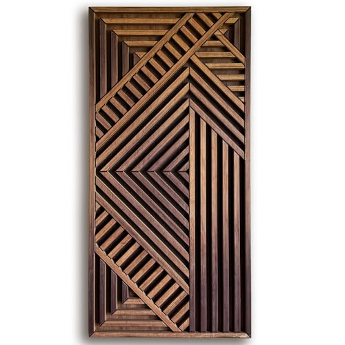 ManuCrafture Modern Geometric Wood Wall Art Panels | Large Abstract