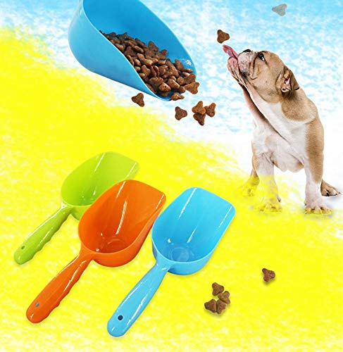 3 x Kunststoff-Futterschaufel, multifunktional, Süßigkeitenfarbe für Hunde Welpen Katzen Futterschaufel Futterschaufel für Vögel Haustier Haustierbedarf (zufällige Farbe)