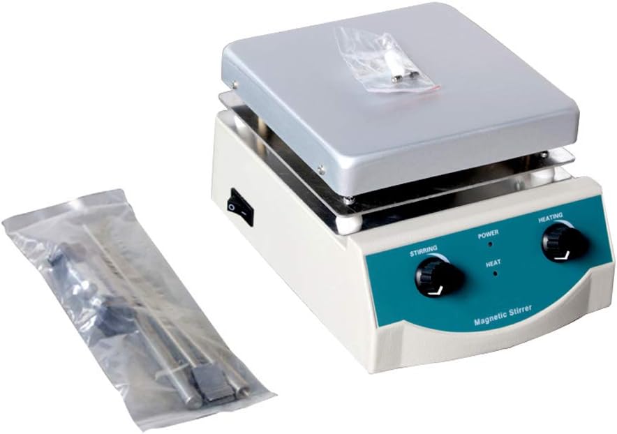 MXBAOHENG SH-3 Lab Magnetic Stirrer Hotplate Mixer w/Heating Stir Plate 0~2000RPM Max Stirring Capacity 5000ml (110V)