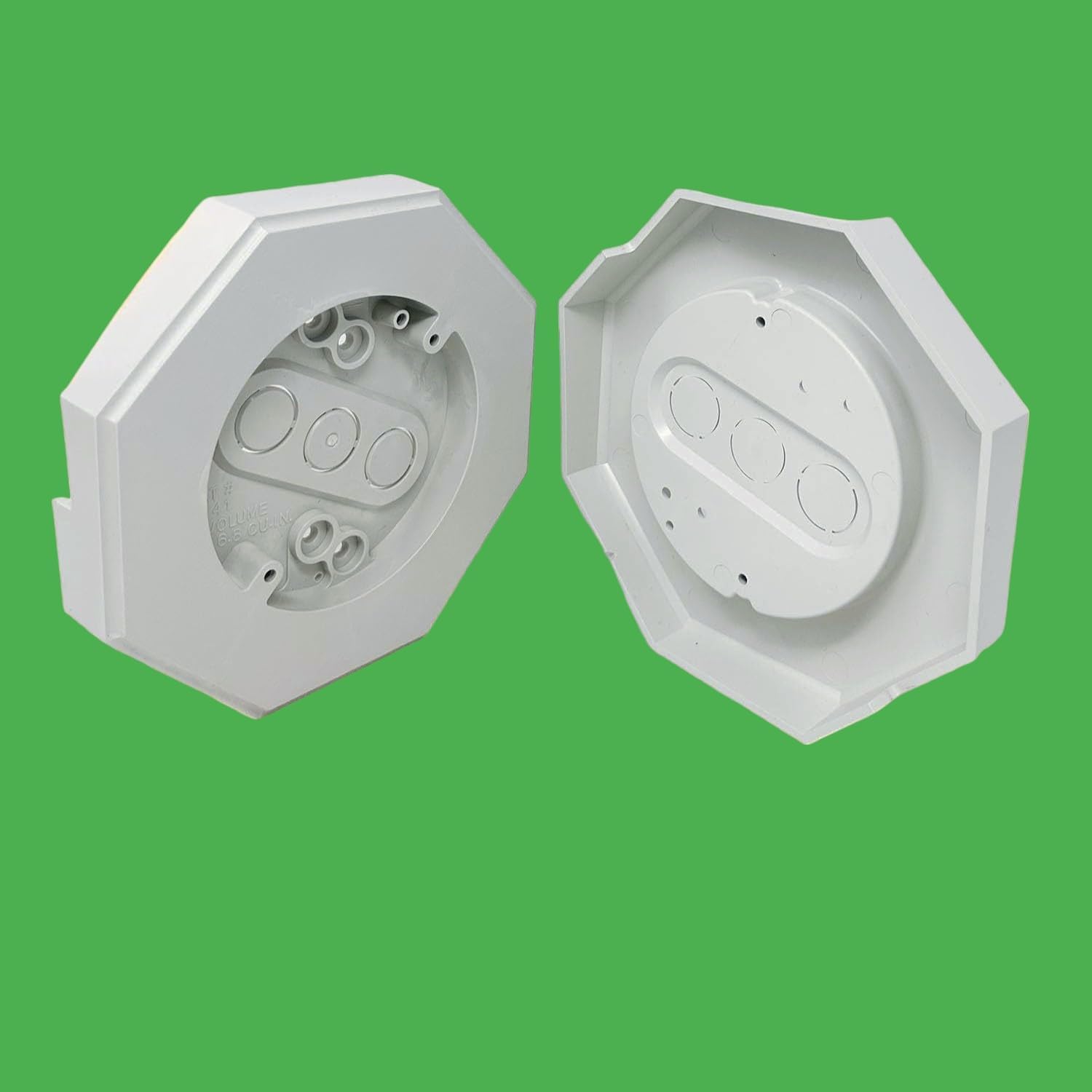 iMBAPrice IMBA-8141 White Vertical Siding Lamp Mounting Kit with Built-in Electrical Box, 1/2-Inch (0.5") PVC Octagon Mounting Block for Outdoor Light Fixtures, 1-Pack