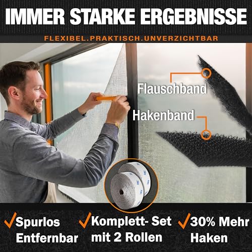 Klettband Selbstklebend Extra Stark Outdoor & Indoor 20mm x 5m weiß (3M Markenkleber), Klett I Klettverschluss Klebeband, Tape für DIY, Basteln, Haushalt, Nähen...ToolTopia Handwerksqualität