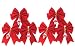 Red Velvet Bow With Crystal Drop 6-Pack