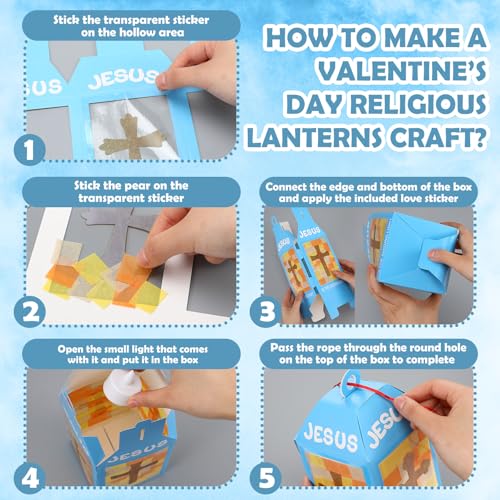 Lanternes chrétiennes en papier Simgoing avec bougies LED pour VBS et école du dimanche Lot de 12 - 4