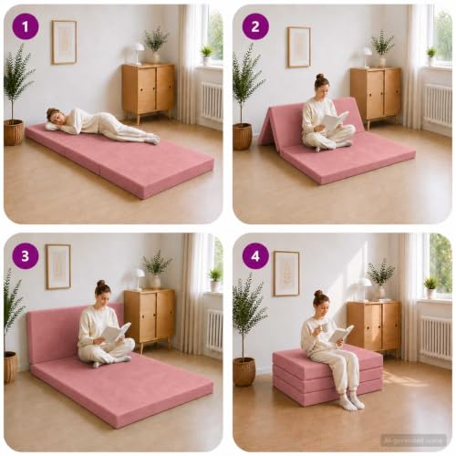 Sofá cama rectangular de 100 x 67 x 45 cm para alojar visitas cómodamente en espacios pequeños 5