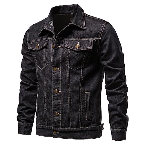 Jaquetas jeans masculinas fashion masculina corte caubói sem forro jaqueta jeans Preto
