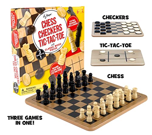 Regal Games 7430 Reversible Wooden Board For Chess, Checkers & Tic-Tac-Toe thumb #2